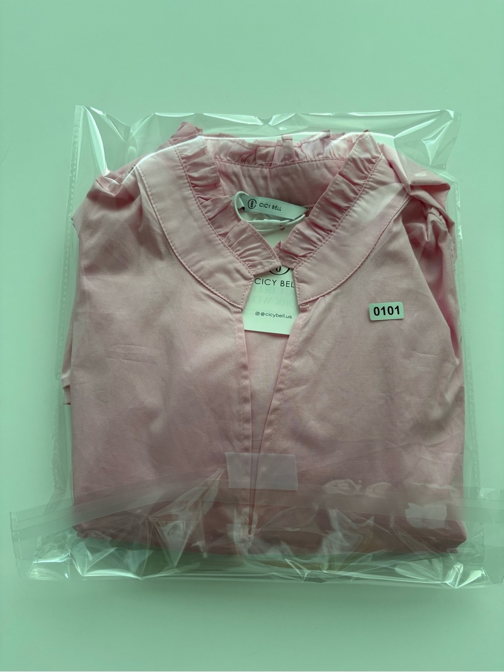 Cicy Bell NWT Light Pink Cotton Puff Sleeve Babydoll Blouse Size L - Picture 14 of 14